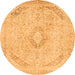 Round Abstract Orange Modern Rug, abs2161org