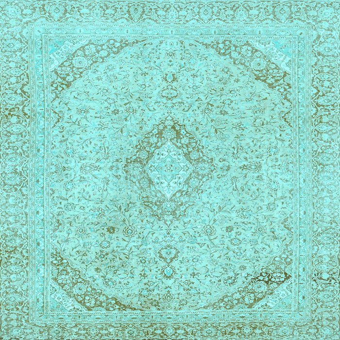 Square Machine Washable Abstract Light Blue Modern Rug, wshabs2161lblu