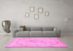 Machine Washable Abstract Pink Modern Rug in a Living Room, wshabs2161pnk