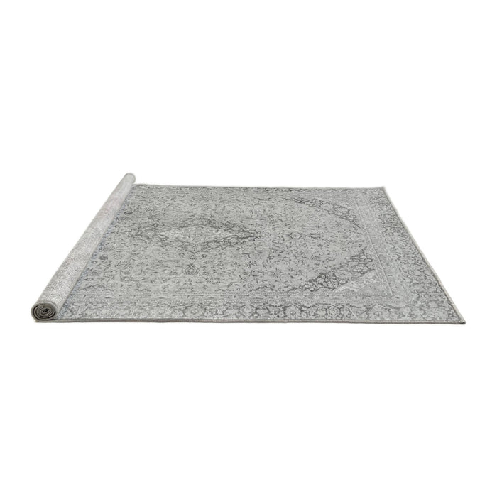 Sideview of Machine Washable Abstract Gray Modern Rug, wshabs2161gry