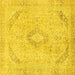 Square Abstract Yellow Modern Rug, abs2161yw