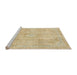 Sideview of Machine Washable Abstract Brown Gold Rug, wshabs2162