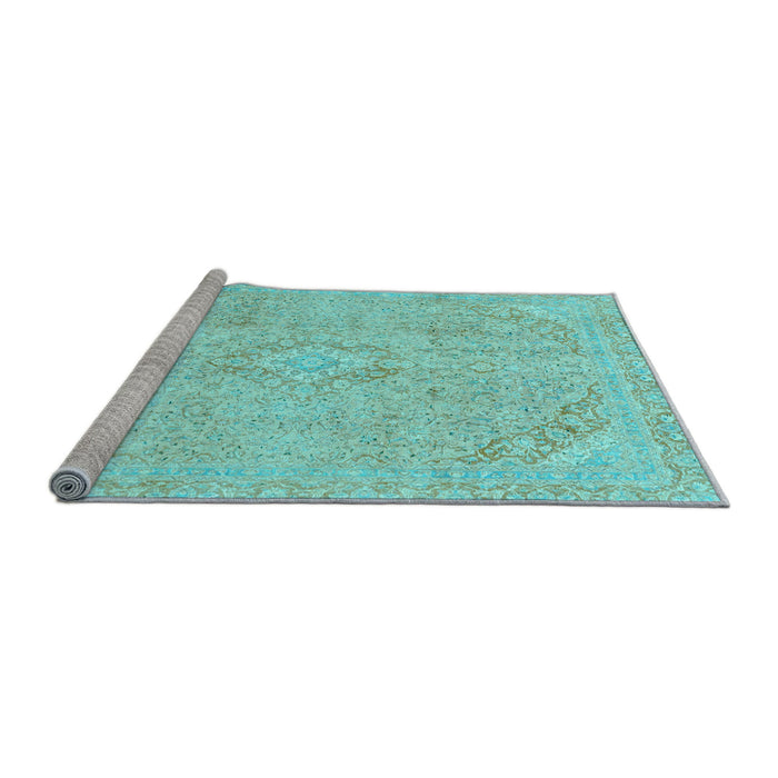 Sideview of Machine Washable Abstract Light Blue Modern Rug, wshabs2162lblu