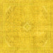 Square Abstract Yellow Modern Rug, abs2162yw