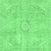 Square Abstract Emerald Green Modern Rug, abs2162emgrn