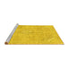 Sideview of Machine Washable Abstract Yellow Modern Rug, wshabs2162yw