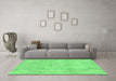 Machine Washable Abstract Emerald Green Modern Area Rugs in a Living Room,, wshabs2162emgrn