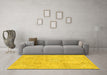 Machine Washable Abstract Yellow Modern Rug in a Living Room, wshabs2162yw