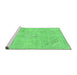 Sideview of Machine Washable Abstract Emerald Green Modern Area Rugs, wshabs2162emgrn