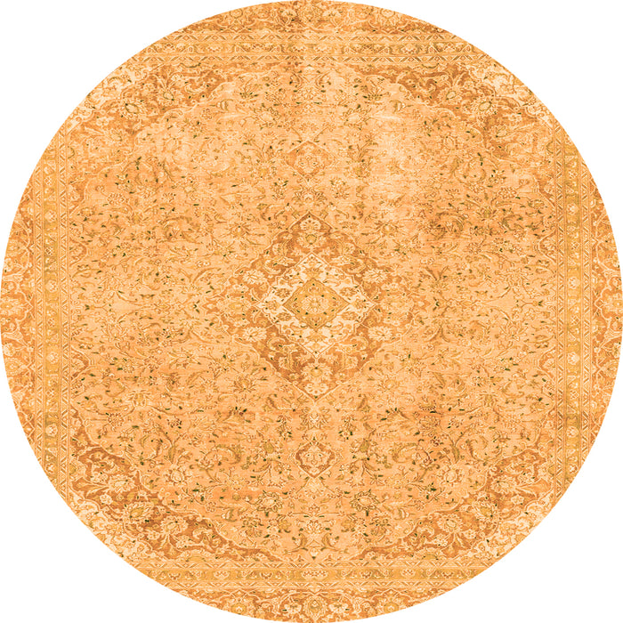 Round Abstract Orange Modern Rug, abs2162org