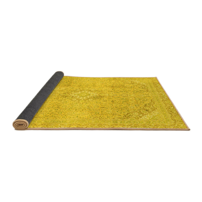Sideview of Abstract Yellow Modern Rug, abs2162yw