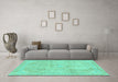 Machine Washable Abstract Turquoise Modern Area Rugs in a Living Room,, wshabs2162turq