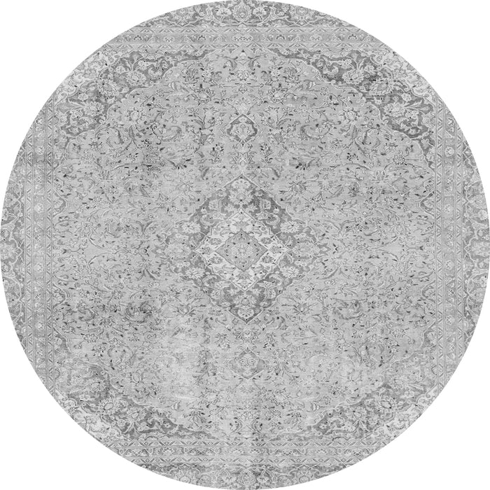 Round Abstract Gray Modern Rug, abs2162gry