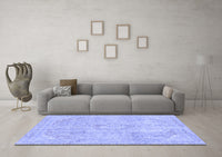 Machine Washable Abstract Blue Modern Rug, wshabs2162blu