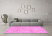 Machine Washable Abstract Pink Modern Rug in a Living Room, wshabs2162pnk