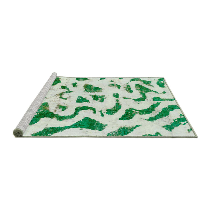 Sideview of Machine Washable Abstract Light Jade Green Rug, wshabs2163