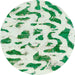 Round Machine Washable Abstract Light Jade Green Rug, wshabs2163