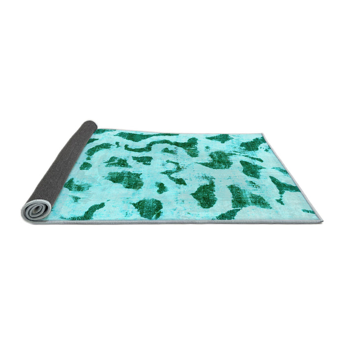 Sideview of Abstract Light Blue Modern Rug, abs2163lblu