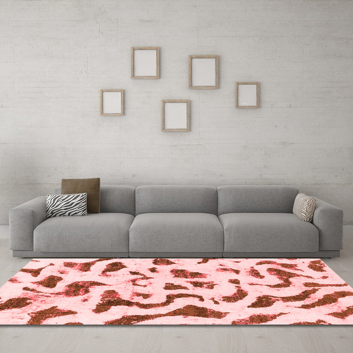 Modern Red Washable Rugs