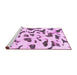 Sideview of Machine Washable Abstract Pink Modern Rug, wshabs2163pnk