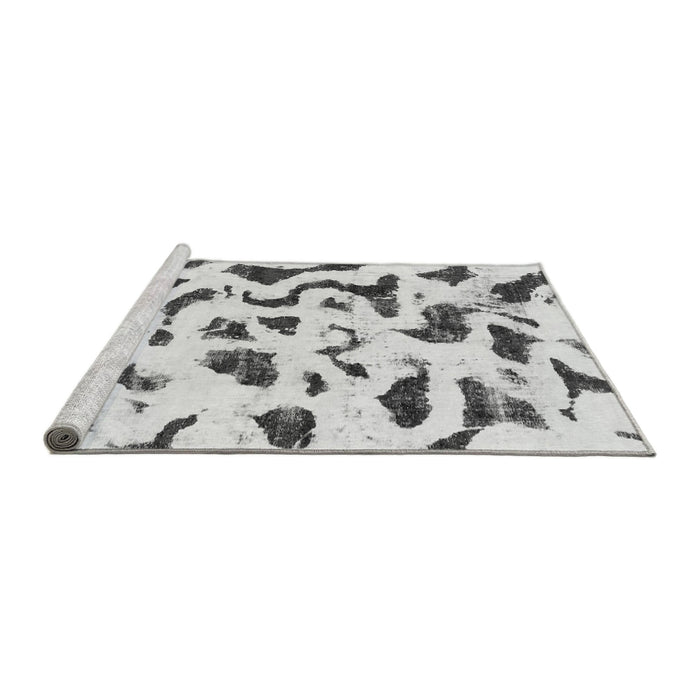 Sideview of Machine Washable Abstract Gray Modern Rug, wshabs2163gry