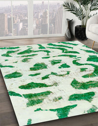 Abstract Light Jade Green Modern Rug, abs2163