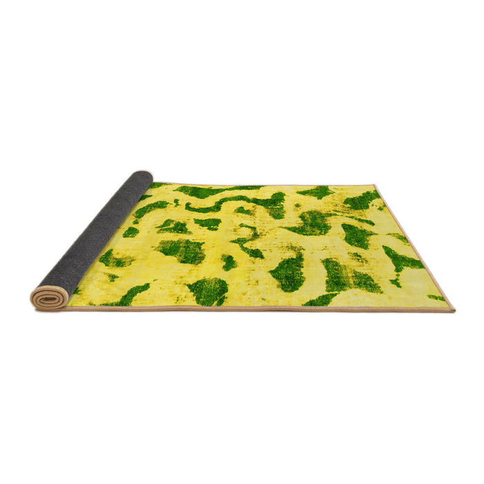 Sideview of Abstract Yellow Modern Rug, abs2163yw