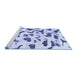 Sideview of Machine Washable Abstract Blue Modern Rug, wshabs2163blu