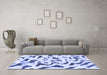 Machine Washable Abstract Blue Modern Rug in a Living Room, wshabs2163blu