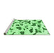 Sideview of Machine Washable Abstract Emerald Green Modern Area Rugs, wshabs2163emgrn