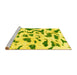 Sideview of Machine Washable Abstract Yellow Modern Rug, wshabs2163yw