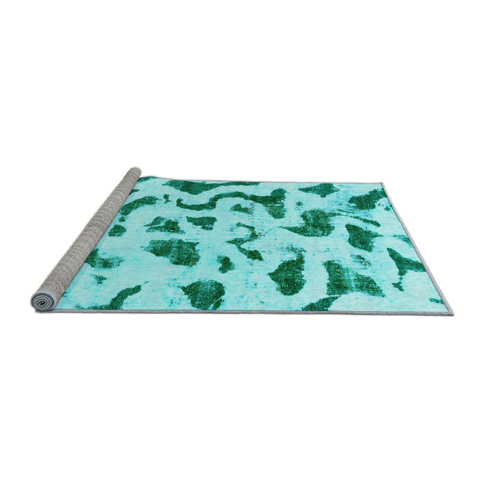 Sideview of Machine Washable Abstract Light Blue Modern Rug, wshabs2163lblu