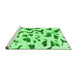 Sideview of Machine Washable Abstract Green Modern Area Rugs, wshabs2163grn