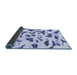 Sideview of Abstract Blue Modern Rug, abs2163blu