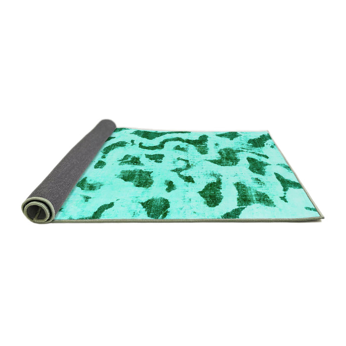 Sideview of Abstract Turquoise Modern Rug, abs2163turq