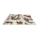 Sideview of Machine Washable Abstract Dark Almond Brown Rug, wshabs2164