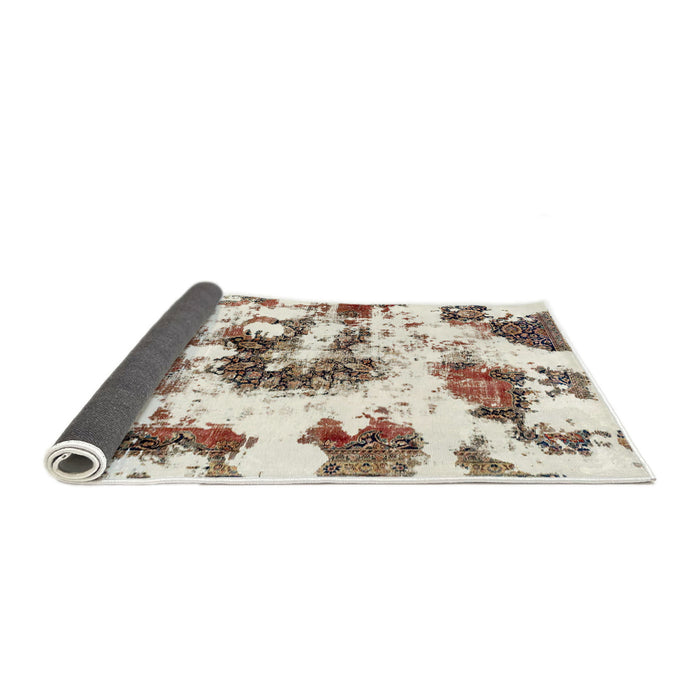 Sideview of Abstract Dark Almond Brown Modern Rug, abs2164