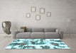 Machine Washable Abstract Light Blue Modern Rug in a Living Room, wshabs2164lblu