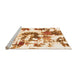 Sideview of Machine Washable Abstract Orange Modern Area Rugs, wshabs2164org