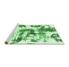 Sideview of Machine Washable Abstract Emerald Green Modern Area Rugs, wshabs2164emgrn