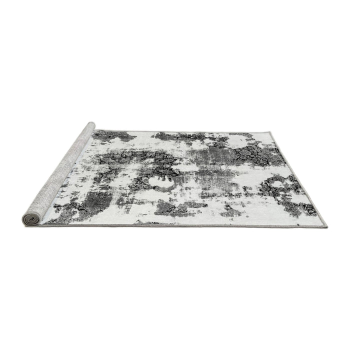 Sideview of Machine Washable Abstract Gray Modern Rug, wshabs2164gry