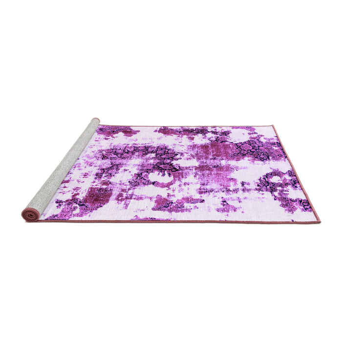 Sideview of Machine Washable Abstract Purple Modern Area Rugs, wshabs2164pur