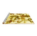 Sideview of Machine Washable Abstract Yellow Modern Rug, wshabs2164yw