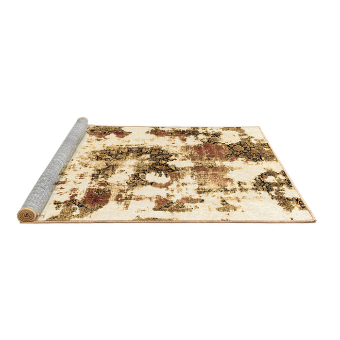 Sideview of Machine Washable Abstract Brown Modern Rug, wshabs2164brn