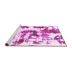 Sideview of Machine Washable Abstract Pink Modern Rug, wshabs2164pnk