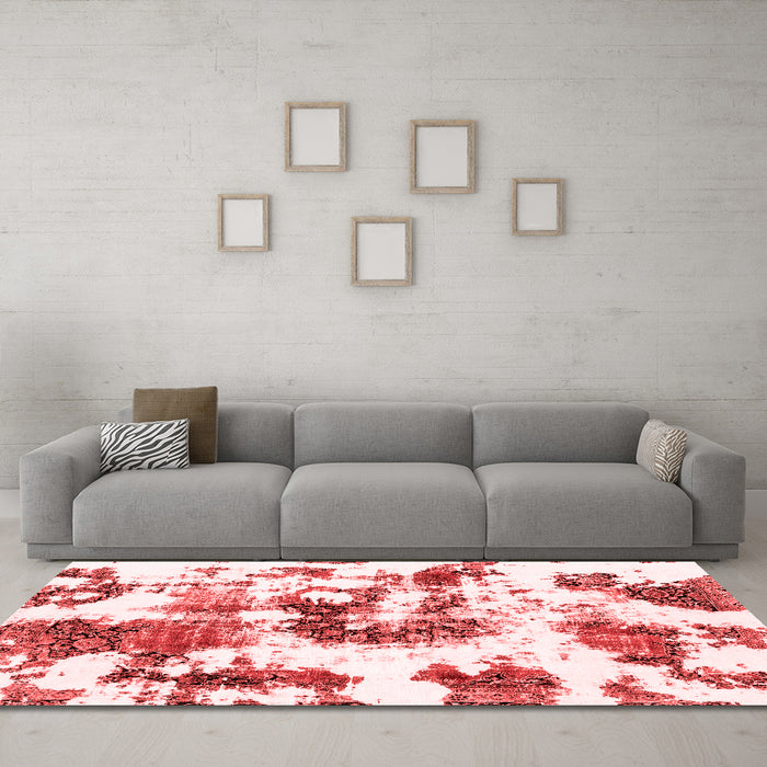 Modern Red Washable Rugs