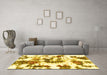 Machine Washable Abstract Yellow Modern Rug in a Living Room, wshabs2164yw