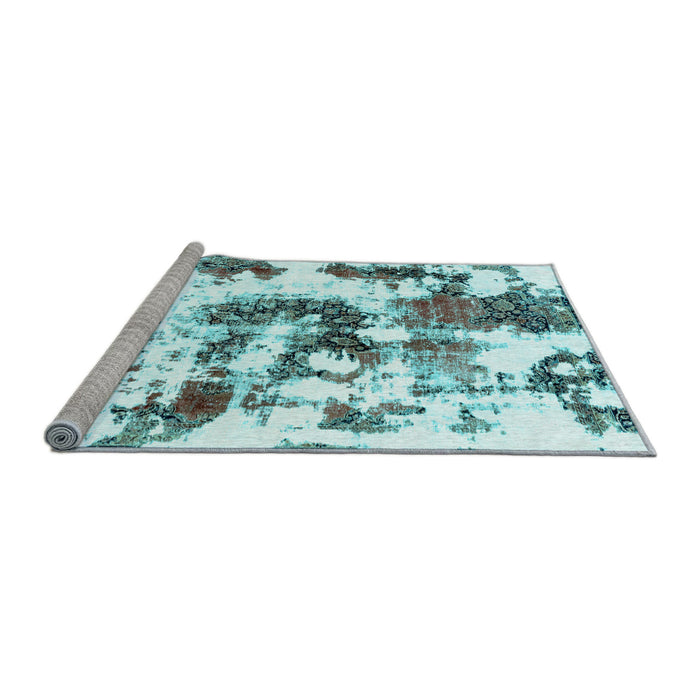 Sideview of Machine Washable Abstract Light Blue Modern Rug, wshabs2164lblu