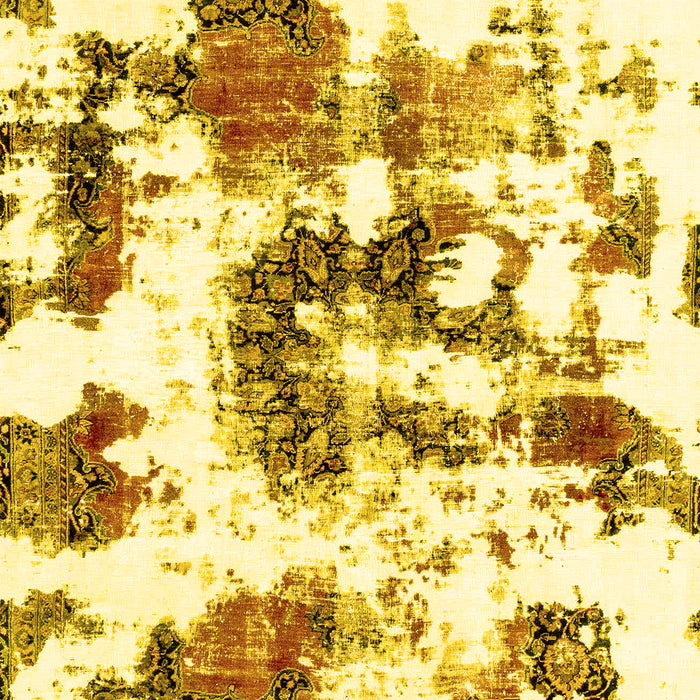 Machine Washable Abstract Yellow Modern Rug, wshabs2164yw