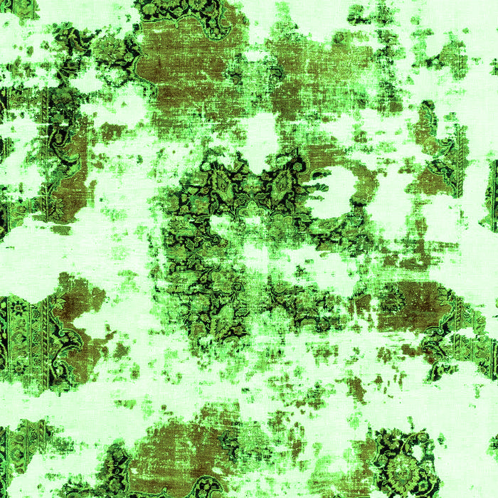 Machine Washable Abstract Green Modern Area Rugs, wshabs2164grn